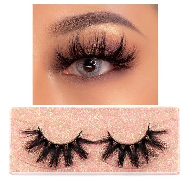VenusFox Makeup Eyelashes 3D Mink Lashes Fluffy Soft Wispy Natural Cross Eyelash Extension Reusable Lashes Mink False Eyelashes