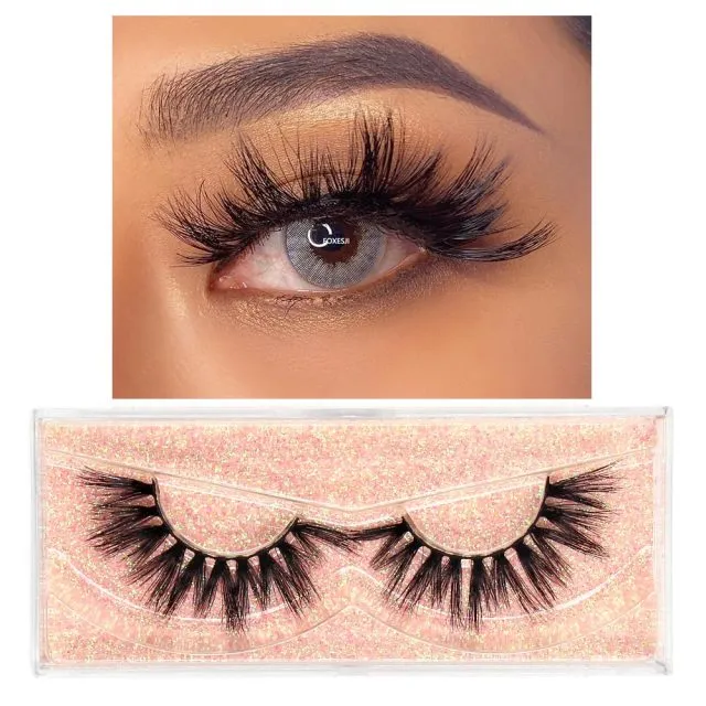 VenusFox Makeup Eyelashes 3D Mink Lashes Fluffy Soft Wispy Natural Cross Eyelash Extension Reusable Lashes Mink False Eyelashes