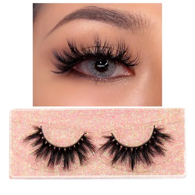 VenusFox Makeup Eyelashes 3D Mink Lashes Fluffy Soft Wispy Natural Cross Eyelash Extension Reusable Lashes Mink False Eyelashes