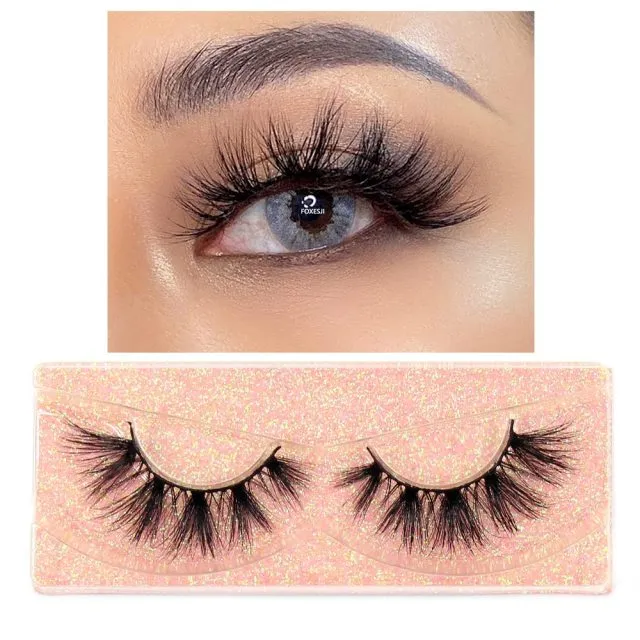 VenusFox Makeup Eyelashes 3D Mink Lashes Fluffy Soft Wispy Natural Cross Eyelash Extension Reusable Lashes Mink False Eyelashes