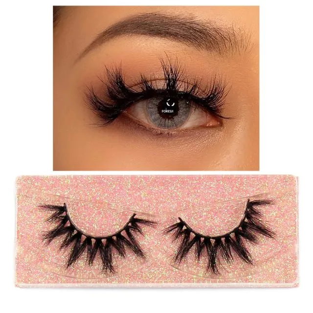 VenusFox Makeup Eyelashes 3D Mink Lashes Fluffy Soft Wispy Natural Cross Eyelash Extension Reusable Lashes Mink False Eyelashes