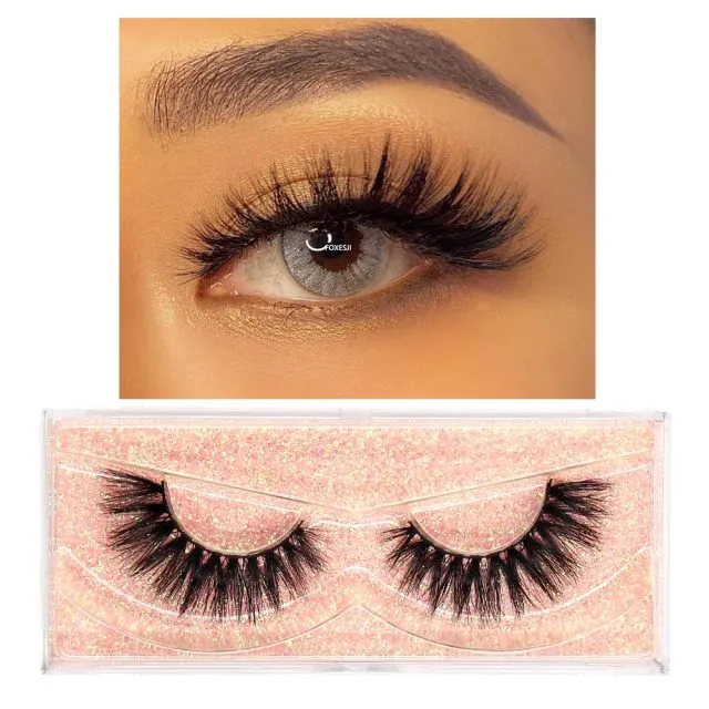 VenusFox Makeup Eyelashes 3D Mink Lashes Fluffy Soft Wispy Natural Cross Eyelash Extension Reusable Lashes Mink False Eyelashes