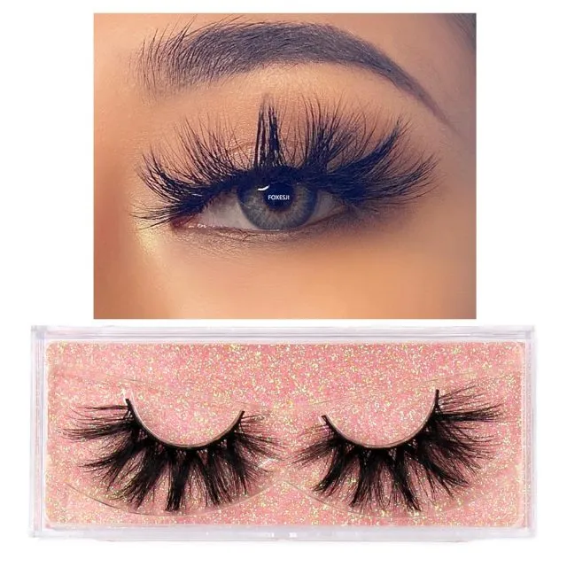 VenusFox Makeup Eyelashes 3D Mink Lashes Fluffy Soft Wispy Natural Cross Eyelash Extension Reusable Lashes Mink False Eyelashes