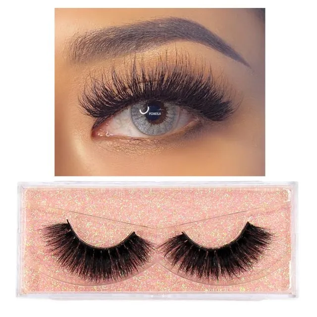 VenusFox Makeup Eyelashes 3D Mink Lashes Fluffy Soft Wispy Natural Cross Eyelash Extension Reusable Lashes Mink False Eyelashes