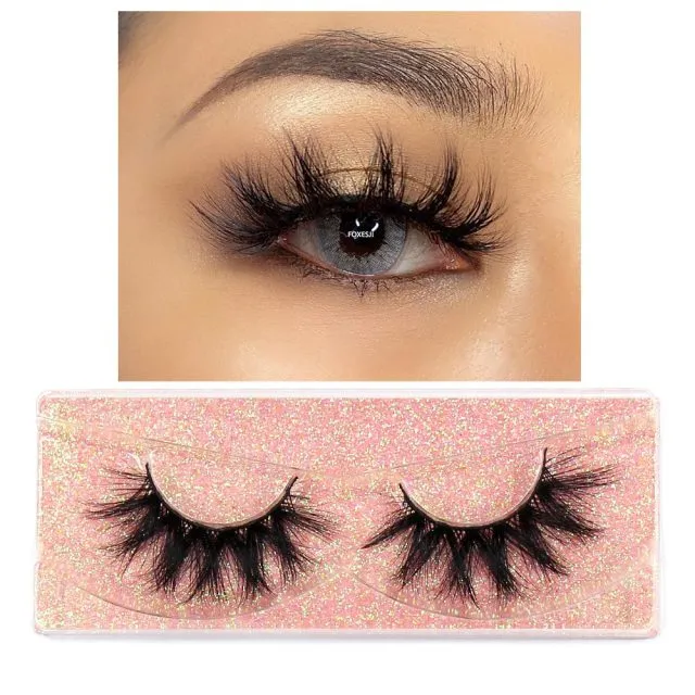 VenusFox Makeup Eyelashes 3D Mink Lashes Fluffy Soft Wispy Natural Cross Eyelash Extension Reusable Lashes Mink False Eyelashes
