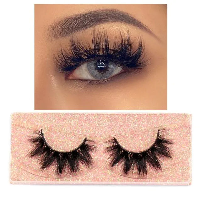 VenusFox Makeup Eyelashes 3D Mink Lashes Fluffy Soft Wispy Natural Cross Eyelash Extension Reusable Lashes Mink False Eyelashes