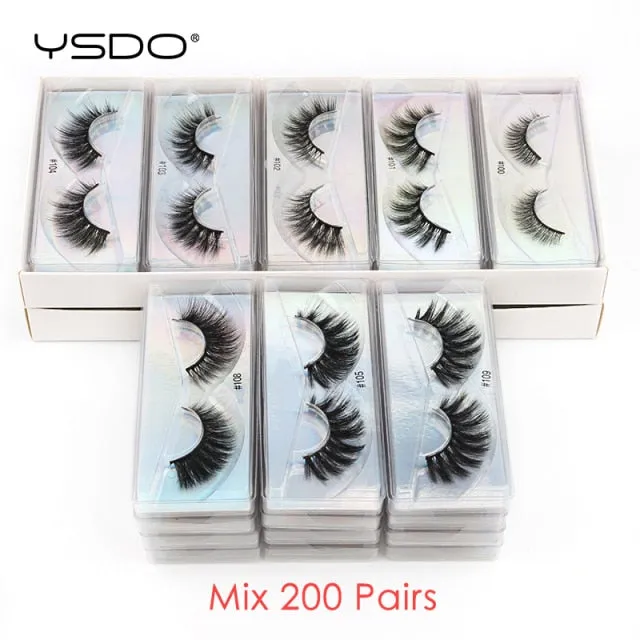 VenusFox Wholesale Lashes Dramatic 3D Mink Eyelashes Bulk 4/10/50/100/200 Pcs Natural Mink Lashes Long False Eyelashes Makeup Faux Cils