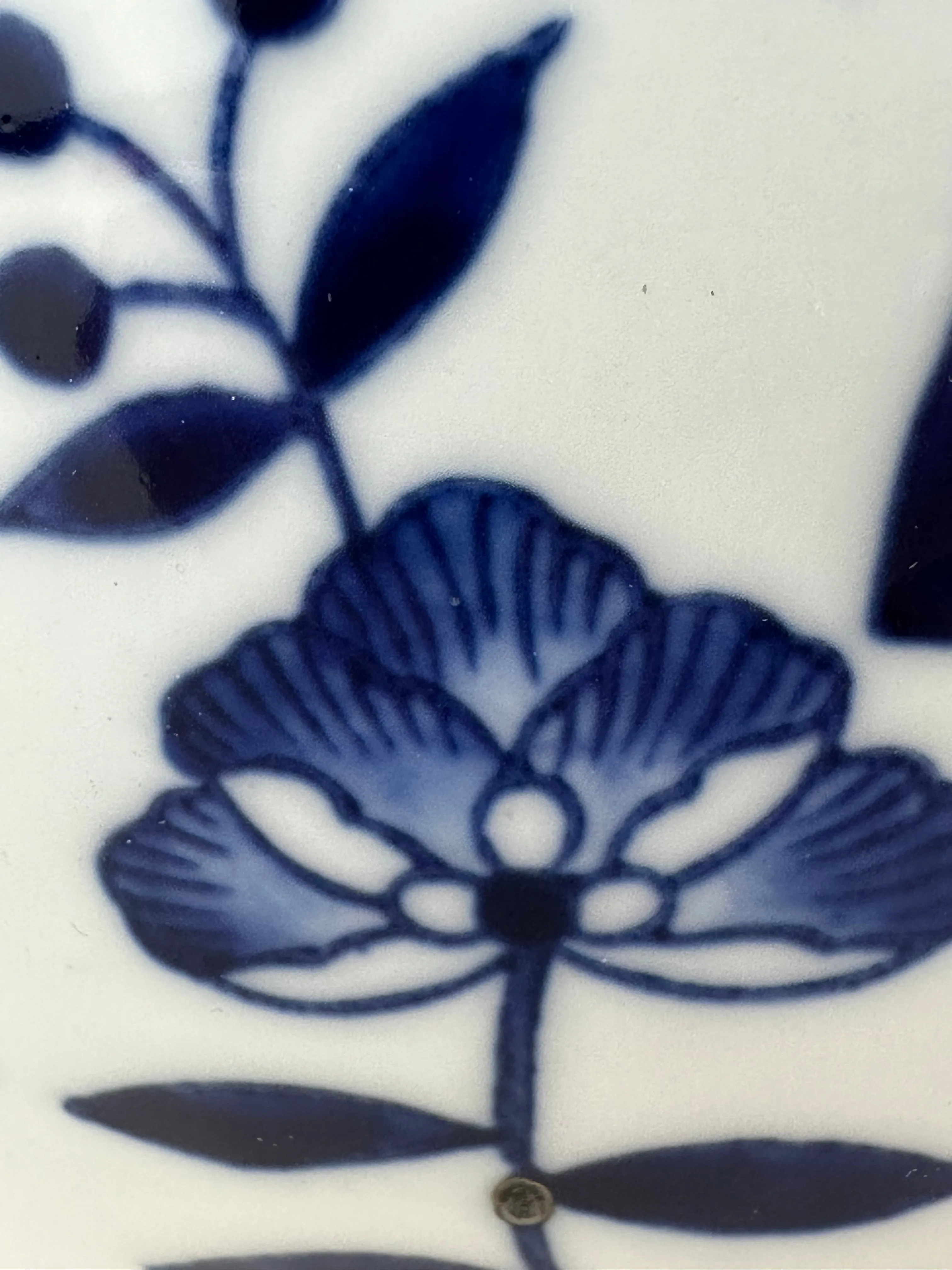 Vintage Chinese Large Vase Blue & White Gourd Shaped 20”H