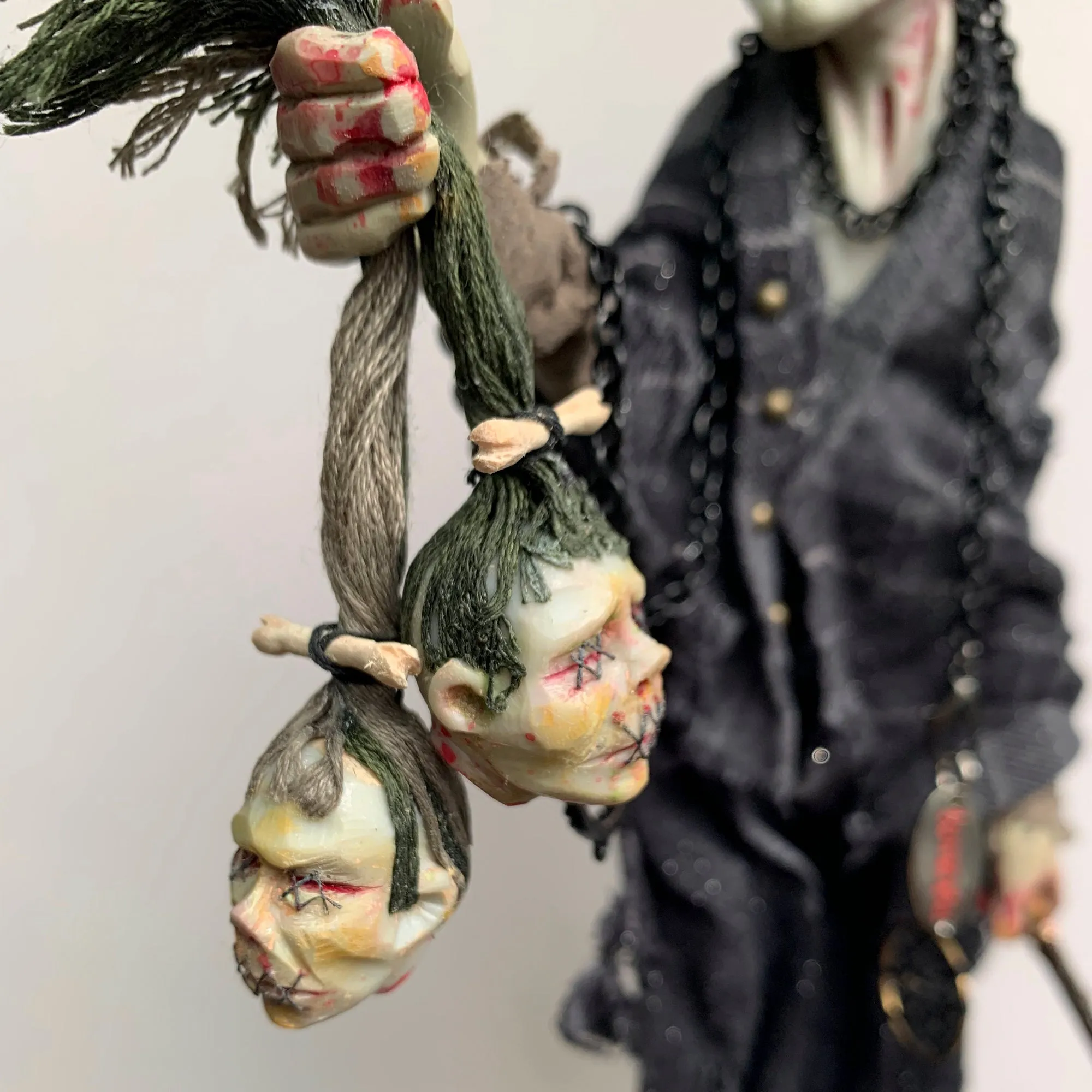Voodoo Witch Doctor - Creep Halloween hanging decoration - By Sculptor Ken Fedoruk - Limited Edition Handmade