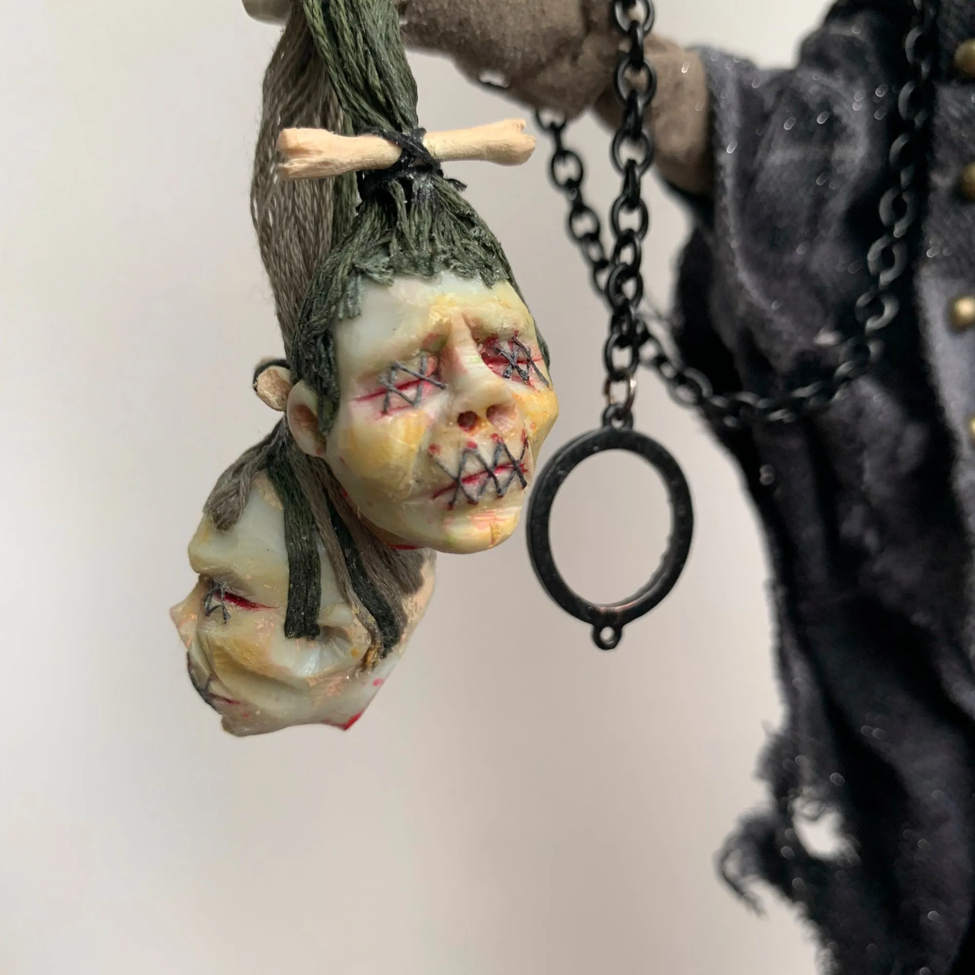 Voodoo Witch Doctor - Creep Halloween hanging decoration - By Sculptor Ken Fedoruk - Limited Edition Handmade