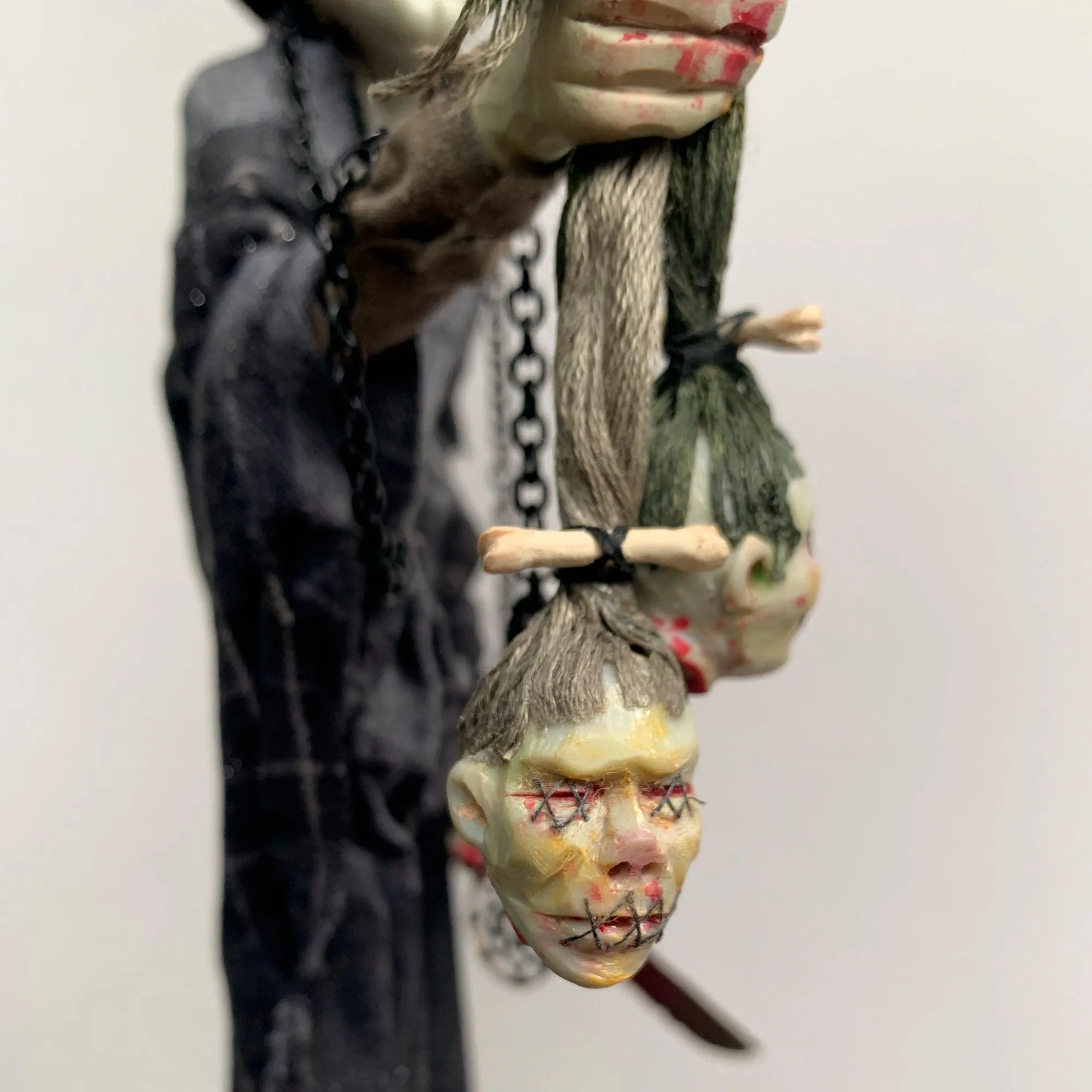 Voodoo Witch Doctor - Creep Halloween hanging decoration - By Sculptor Ken Fedoruk - Limited Edition Handmade