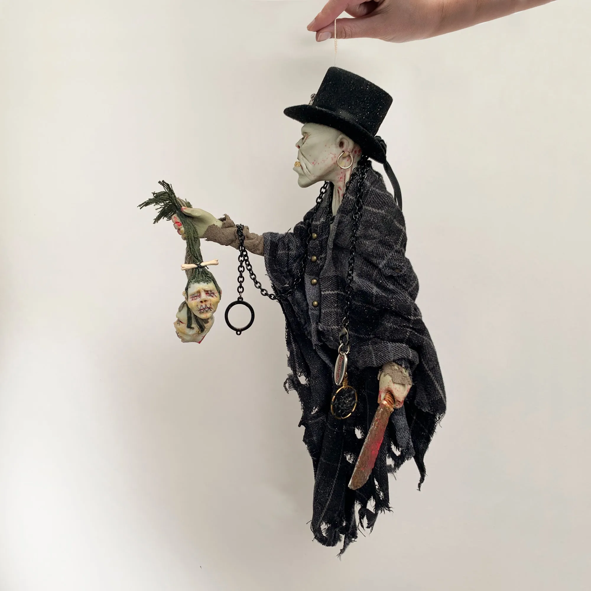 Voodoo Witch Doctor - Creep Halloween hanging decoration - By Sculptor Ken Fedoruk - Limited Edition Handmade