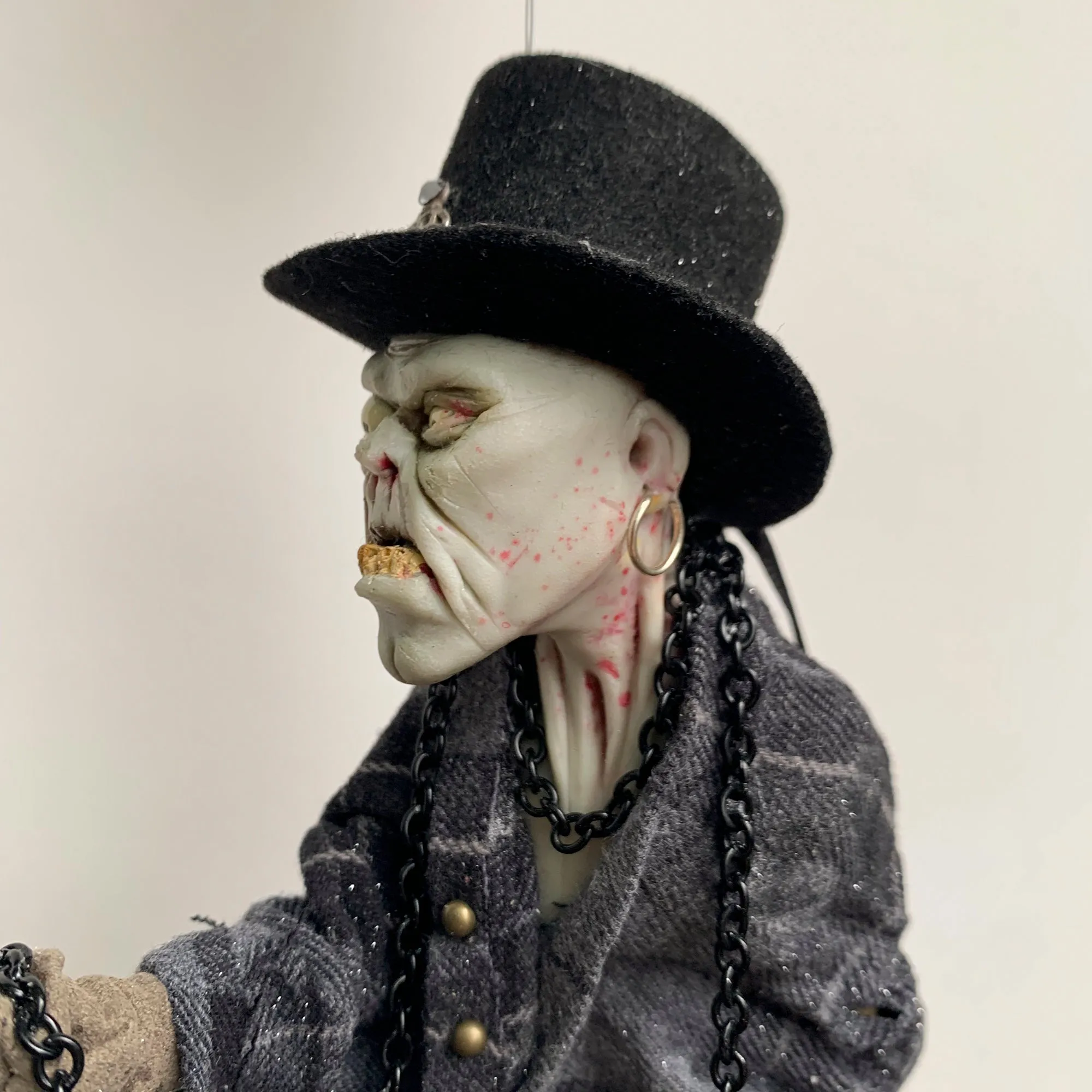Voodoo Witch Doctor - Creep Halloween hanging decoration - By Sculptor Ken Fedoruk - Limited Edition Handmade