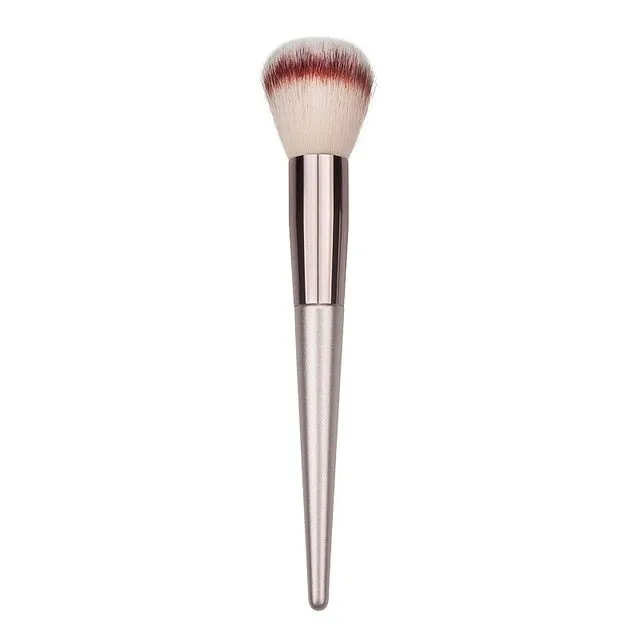 Wooden Champagne Makeup Brushes Set